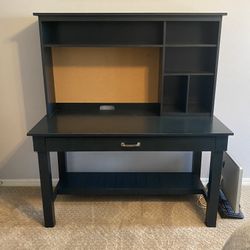 Pottery Barn Camp style desk & hutch. Navy color. 
