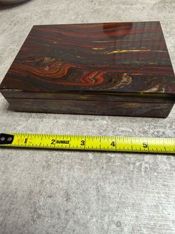 Italian Tiger Iron Stone Jewelry Box – Handcrafted Natural Gemstone Box