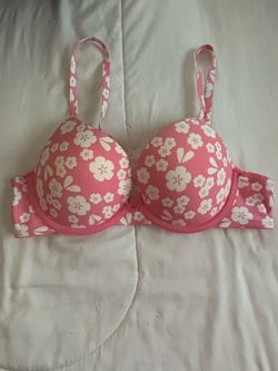 Pink Floral Push-Up Bra