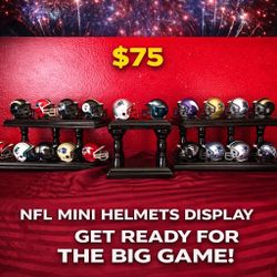 Custom MINI FOOTBALL HELMETS AND DISPLAYPLATFORM