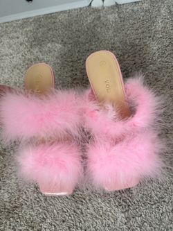 Pink feather heels- pickup in DTLA