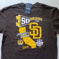 Size XL San Diego Padres Fanatics Men's Profile Brown Split Zone T-Shirt