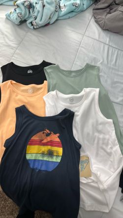 Boys size L muscle tank tops total of 5