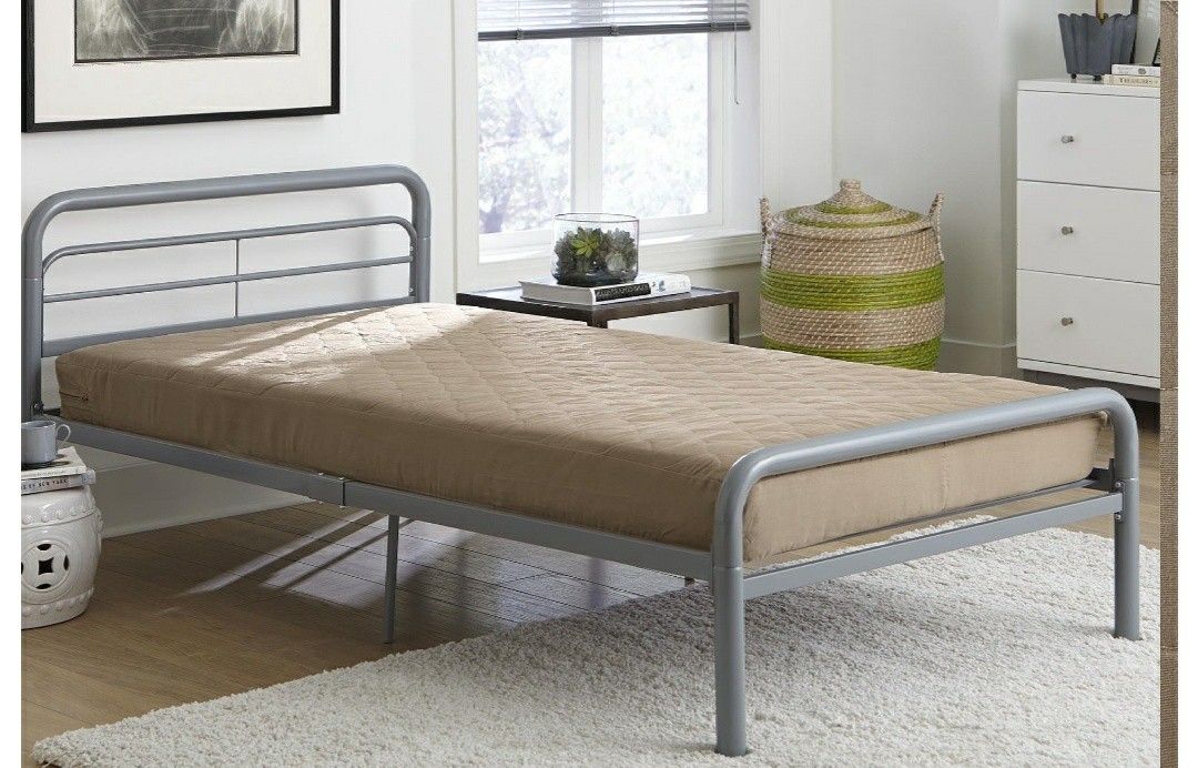 6 inch Kids Twin Size Quilted Top Bunk Bed Mattress, Tan