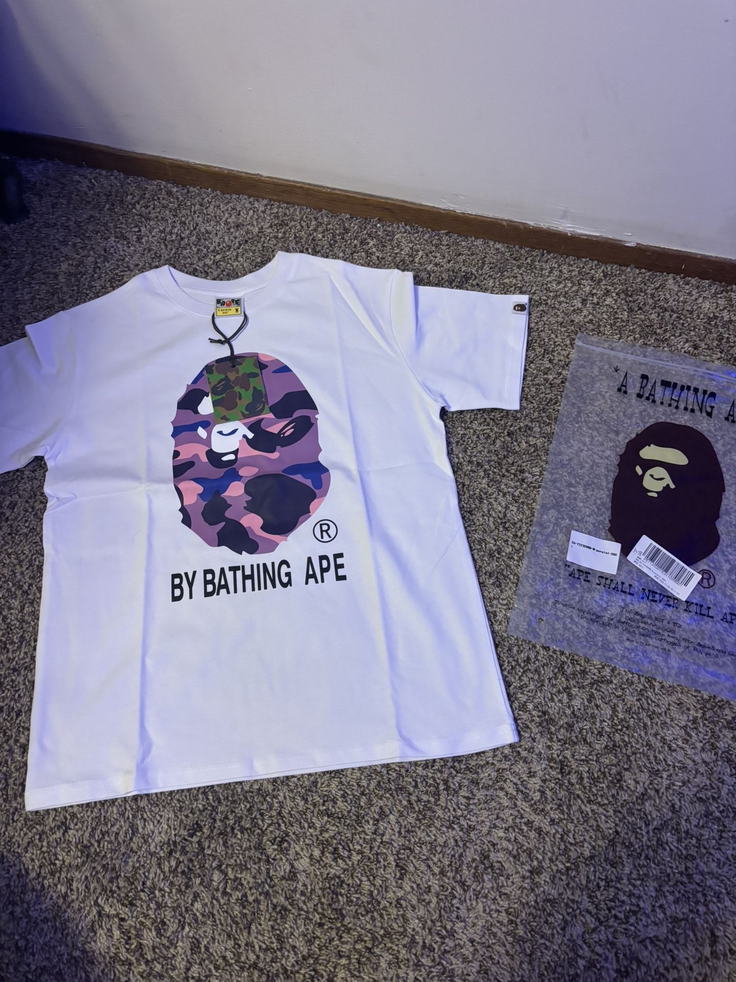 WHITE/PURPLE ABC DOT CAMO BY BATHING APE TEESHIRT