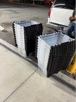 12 gallons storage containers $8 each clear black lids