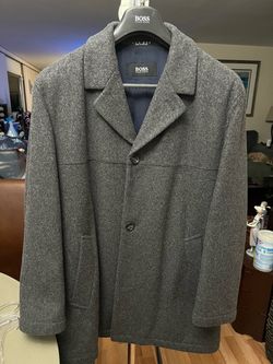 Hugo Boss Men's Gray Wool Overcoat