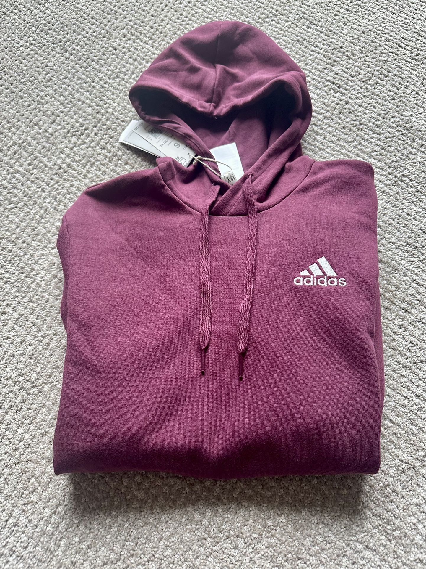 Adidas NWT Mens feel cozy Hoodie burgundy size small