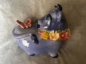 Mid- Century PoppyTrail Purple Cow Cookie Jar 