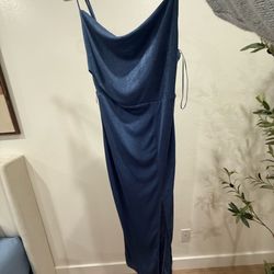 Medium Blue Cowl Neck Dress
