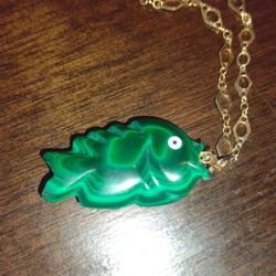 Malachite Fish Necklace 