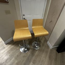 Modern adjustable bar stools (set of two)