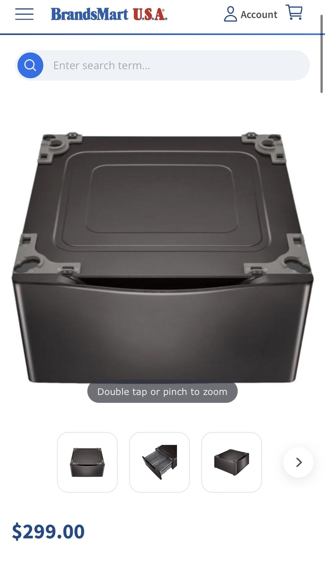 LG Laundry Pedestals WDP4B Black Stainless Steel Fits 27” Both $199