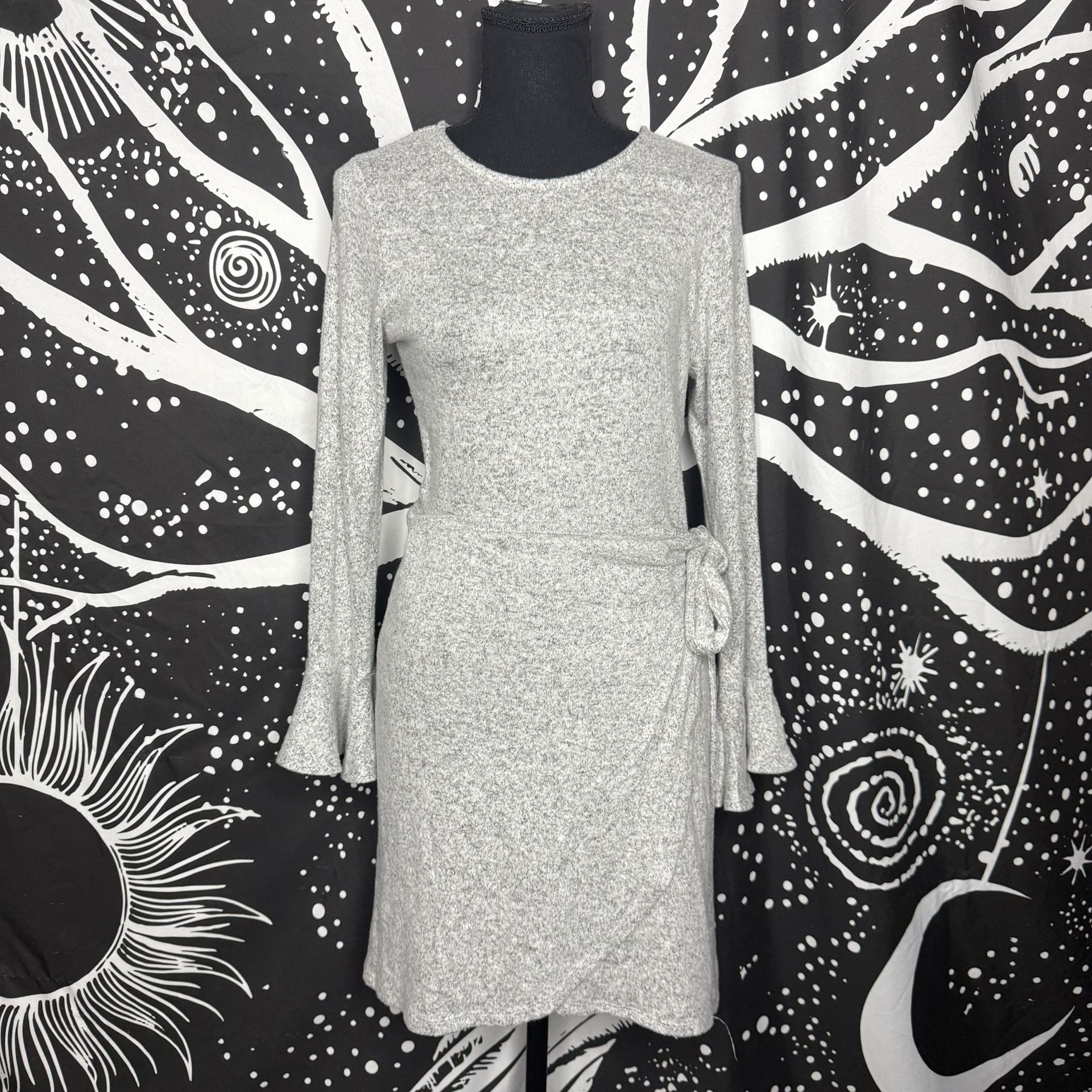 Francesca's Light Gray Long Sleeve Dress