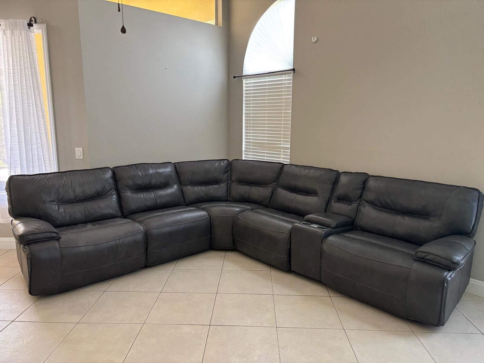 ποΈ Power Reclining Sectional Sofa β Faux Leather, Cup Holders β Gently Used