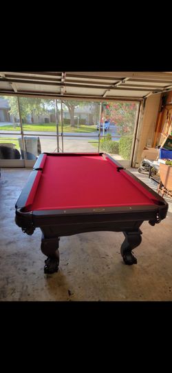 Premium Robertson 7ft Slate Pool Table – Red Felt – Full Accessory Kit – Game‑Room Ready