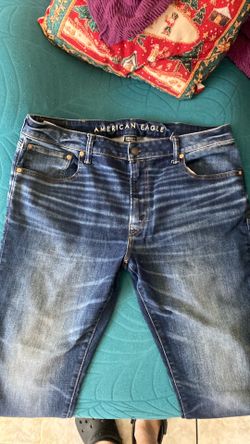 American eagle dark blue denim jeans light wash