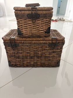 Pottery barn decor baskets