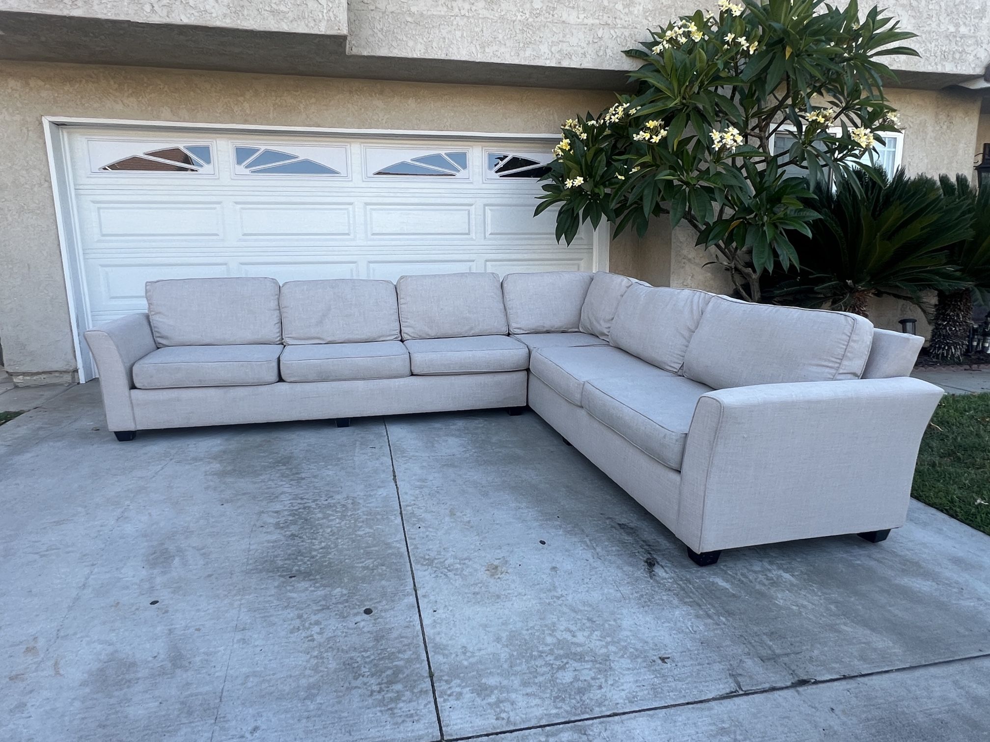 Large 2pc Beige Sectional Couch ( Delivery Available )
