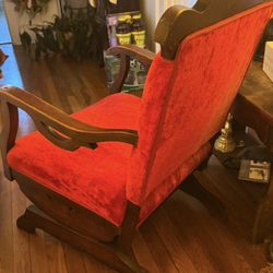 Red Velvet Rocker Chair