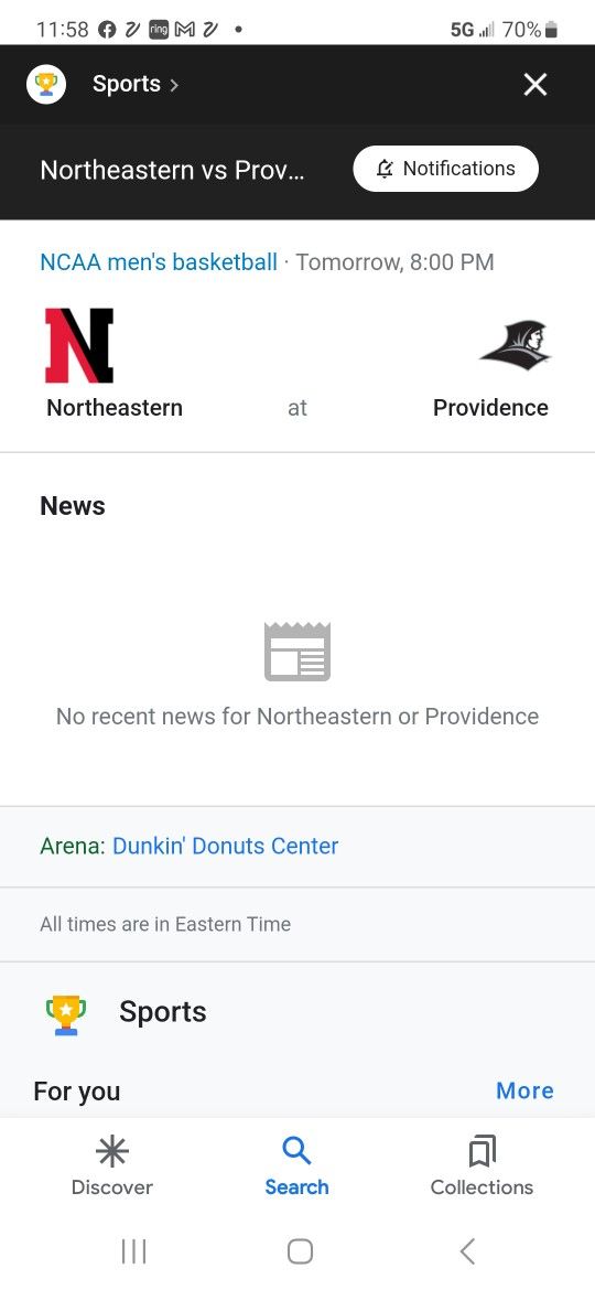 Providence College VS Northeastern 