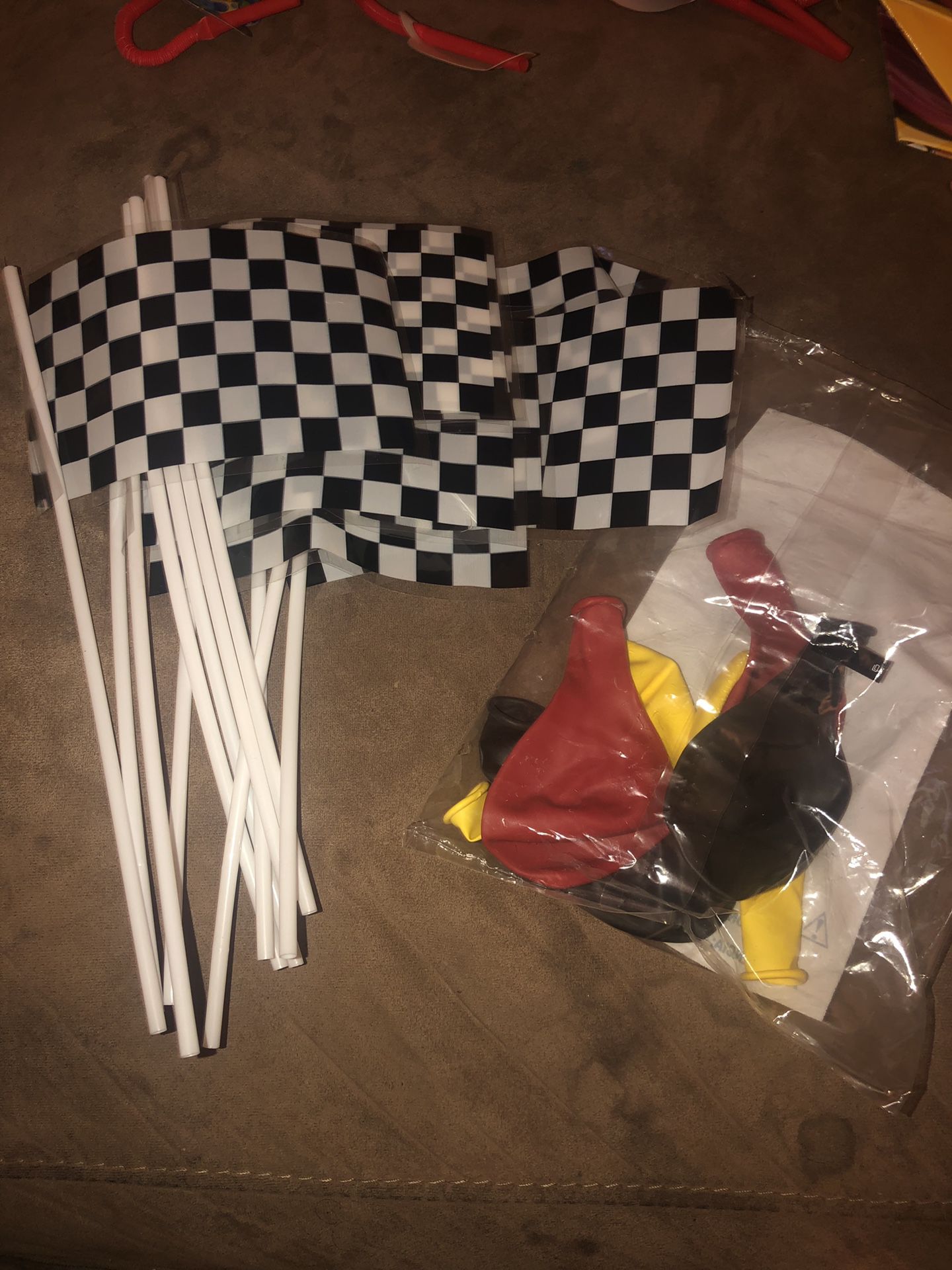 Racer party flags