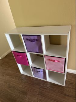 9-cube white storage organizer