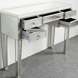 Mirrored 5 Drawer Vanity Desk 