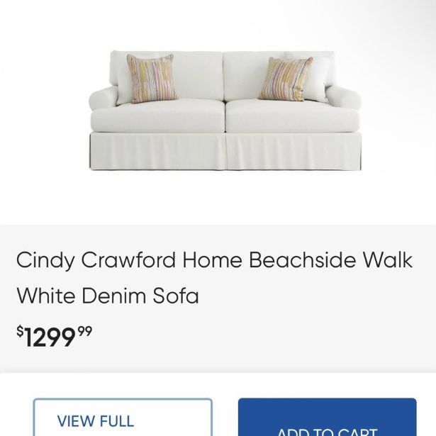 Cindy Crawford Home Beachside Denim Sofa Review Baci Living Room