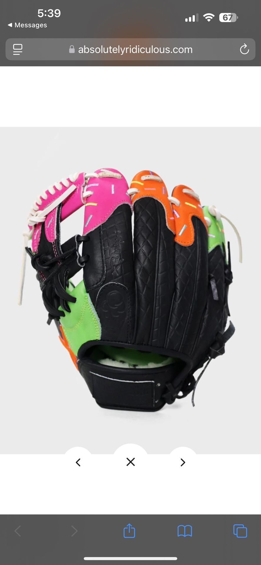 Absolutely Ridiculous Rainbow Sherbet Blackout Baseball Glove