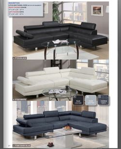 CONTEMPORARY LEATHER SECTIONAL SOFA IN DIFFERENT COLORS