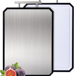 2 in 1 Stainless Steel Cutting Board with Handle Chopping Large Big Small Metal Meat Butcher Block not Titanium Madera Glass Marble Stone Kitchen Tabl