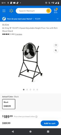 Industrial Fan. Air King. 18" Width