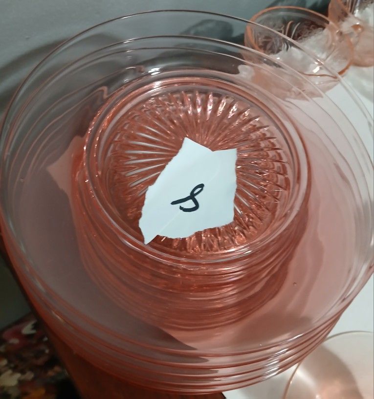 Depression Glass Dishes-pink