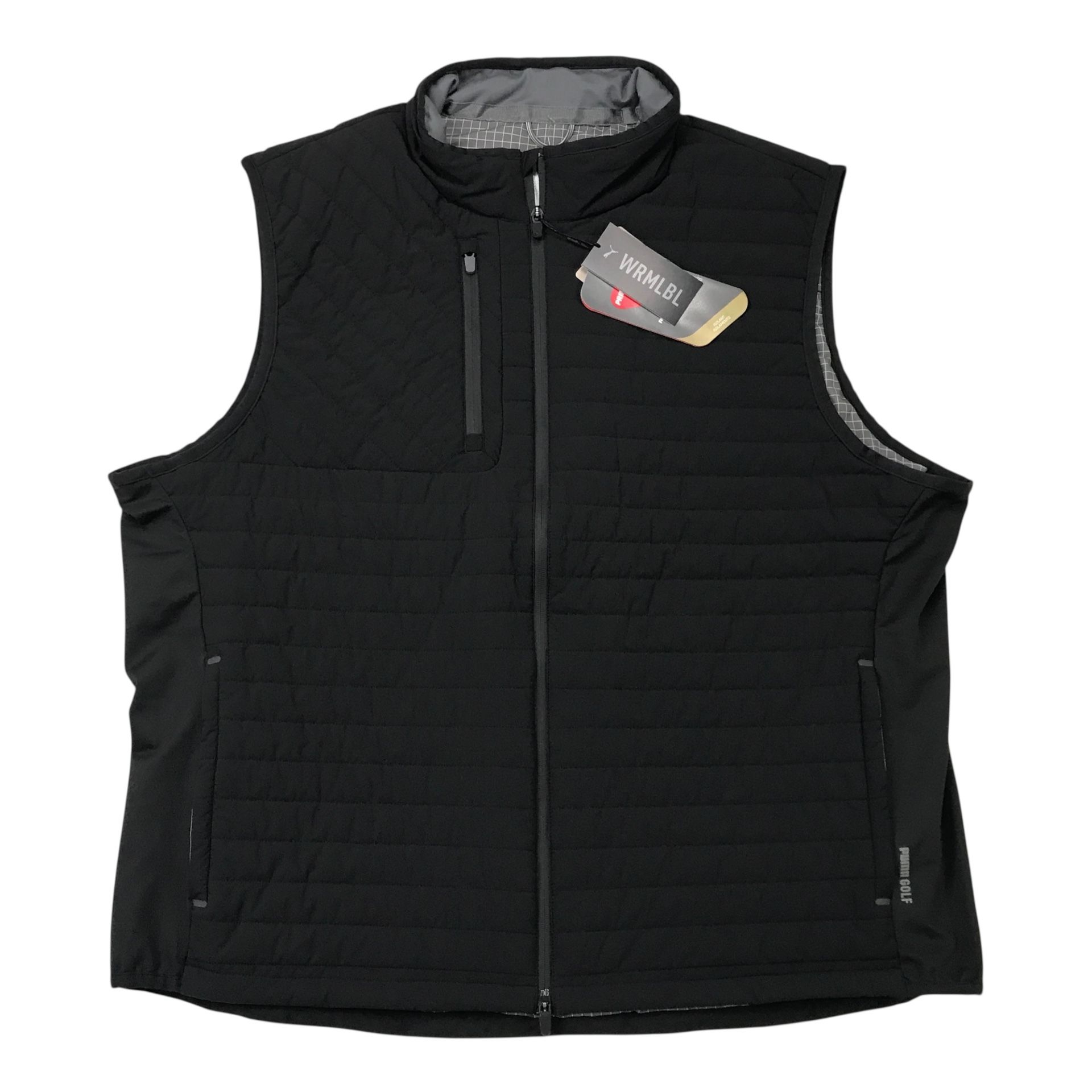 Puma Golf Scotia Quilted Vest 2XL XXL Black Insulated Primaloft Full Zip Jacket