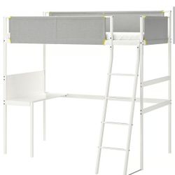 Ikea Bunk Bed With  Mattress, Desk And Chair 