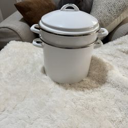 Large Ceramic Coated Spaghetti Pot 