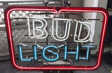 Vintage 80s Bud Light Neon Sign