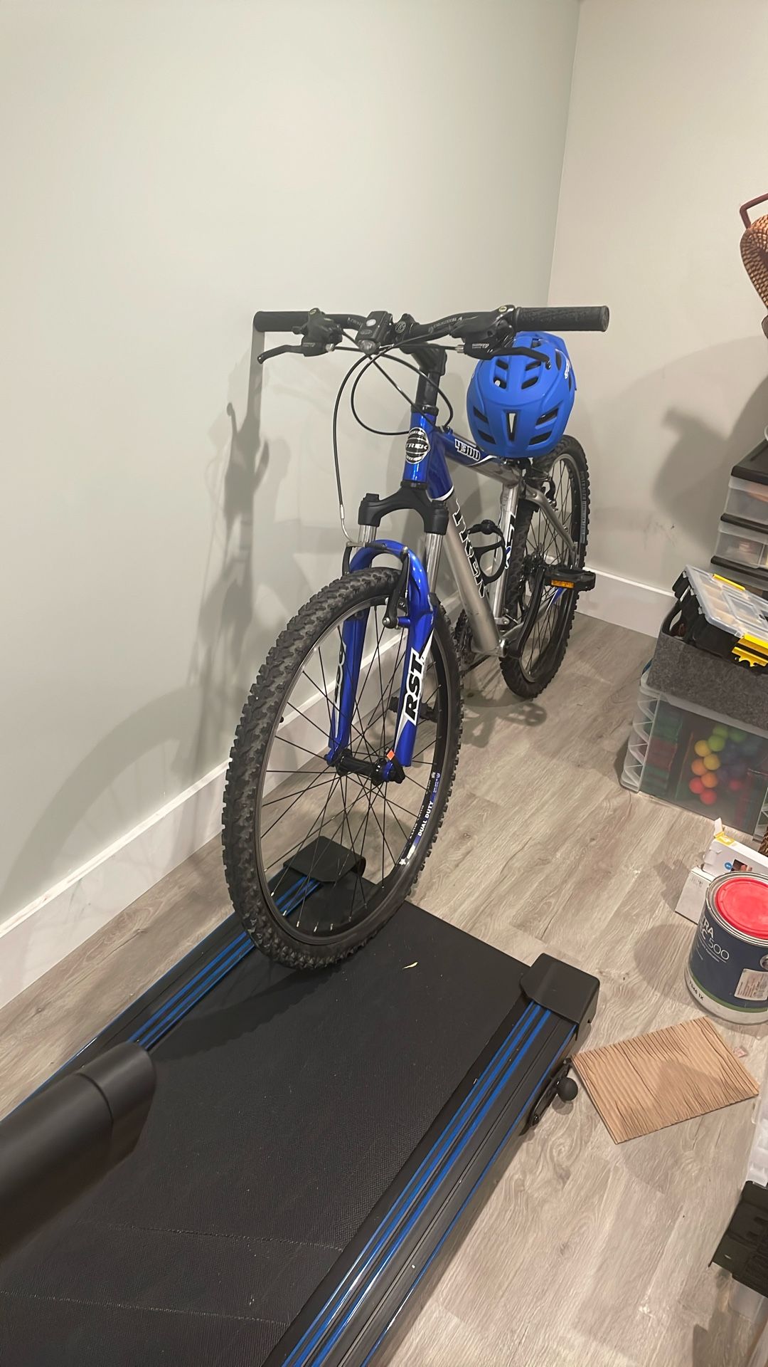 mountain bike with helmet