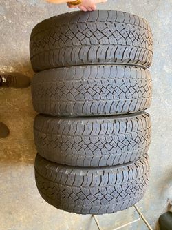 4) 265/70/17 General Grabber APT All Terrain Tires.  Load Range C  Tread measures 7-8/32  The tires show some edge wear   DOT 2923  $225 for 4