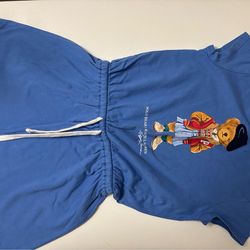 Ralph Lauren Girls Blue Polo Bear Dress