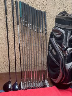Ping eye 2 iron set with assorted wood and ping putter for right hand