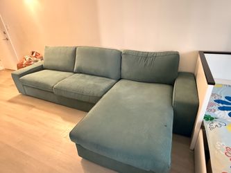 KIVIK Sectional, 4-seat with chaise, Kelinge gray-turquoise SOFA