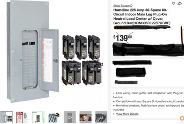 Square D 225Amp 30 Spaces 60Circuit Main Lug Panel Kit HOM3060L225PGCVP