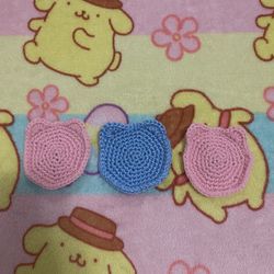 3 Handmade Crochet Cat Coasters 