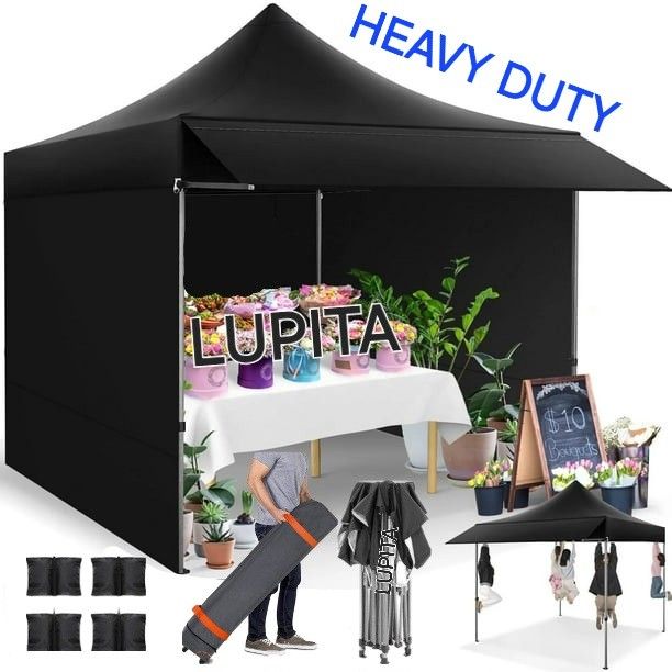 10x10 Pop Up Canopy Heavy Duty Party Tent with Removable Awning and Sidewalls,Easy Up Outdoor Wedding Commercial Canopy,Gazebo All Season Waterproof