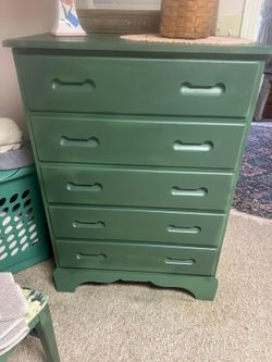 Green painted chest of drawers