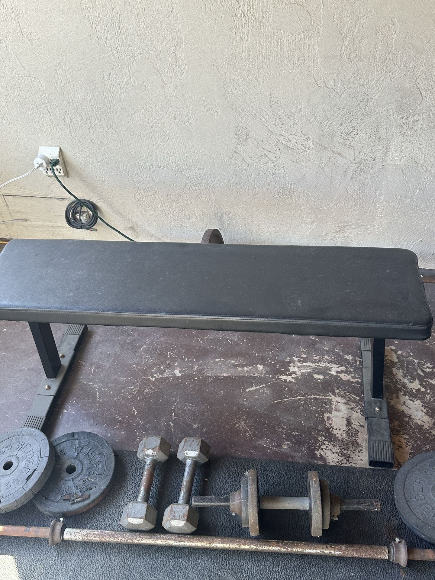 Workout Bench And Weights