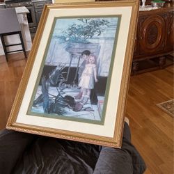 Oops Print ! 31x42 Picture , Gold Leaf Frame.