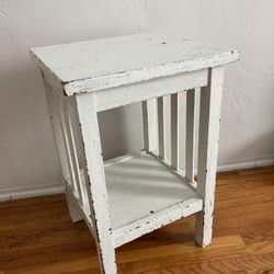 Shabby Chic White Minimalist Side Table Or Plant Stand